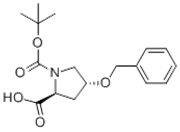 Picture of (2S,4R)-1-(tert-Butoxycarbonyl)-4-(benzyloxy)pyrrolidine-2-carboxylic acid; 1-(tert-Butoxycarbonyl)-(R)-4-benzyloxy-L-proline; 1-[(1,1-Dimethylethoxy)carbonyl]-4-(R)-(phenylmethoxy)-L-proline