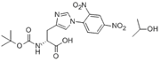 Picture of (R)-2-(tert-butoxycarbonylamino)-3-(1-(2,4-dinitrophenyl)-1H-imidazol-4-yl)propanoic acid compound with propan-2-ol (1:1)