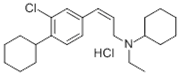 Picture of SR-31747; (Z)-N-(3-(3-Chloro-4-cyclohexylphenyl)allyl)-N-ethylcyclohexanamine hydrochloride