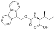 Picture of (2S,3S)-2-(((9-Fluorenylmethoxy)carbonyl)amino)-3-methylpentanoic acid; N-(9-Fluorenylmethoxycarbonyl)-L-isoleucine; N-(9-Fluorenylmethoxycarbonyl)isoleucine; N-Fmoc-L-isoleucine; N-[(9H-Fluoren-9-ylm