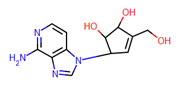 Picture of (1S,2R,5R)-5-(4-amino-1H-imidazo[4,5-c]pyridin-1-yl)-3-(hydroxymethyl)cyclopent-3-ene-1,2-diol