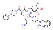 Picture of N-[2-[5-Amino-1(S)-[4-(4-pyridinyl)piperazin-1-ylcarbonyl]pentylamino]-1(R)-(3,5-dibromo-4-hydroxybenzyl)-2-oxoethyl]-4-(2-oxo-1,2,3,4-tetrahydroquinazolin-3-yl)piperidine-1-carboxamide