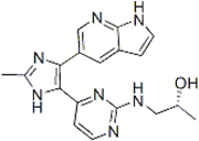 Picture of (2S)-1-(4-(2-methyl-4-(1H-pyrrolo[2,3-b]pyridin-5-yl)-1H-imidazol-5-yl)pyrimidin-2-ylamino)propan-2-ol