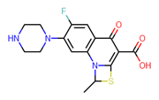 Picture of 6-fluoro-1-methyl-4-oxo-7-(1-piperazinyl)-4h-(1,3)thiazeto(3,2-a)quinoline-3-carboxylic acid